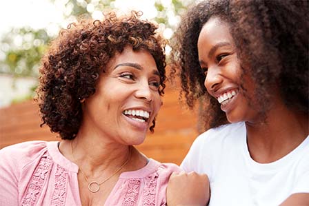 middle aged woman and daughter